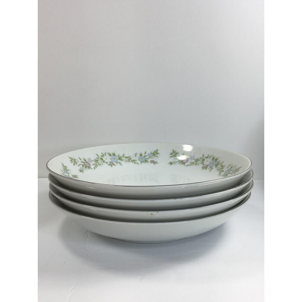 Hara Fine China 7 5/8" Coup Cereal Soup Spring Pattern Set of 4 Vintage Japan -B - Picture 2 of 7